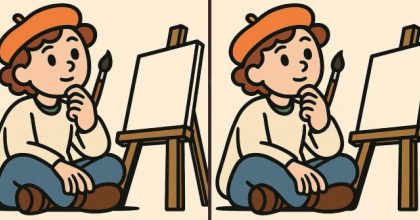 Тест на IQ: треба знайти 3 відмінності на зображенні художника з полотном за 79 с