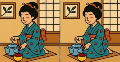 Тест на IQ: потрібно знайти 3 відмінності на зображенні китаянки з чаєм за 33 с