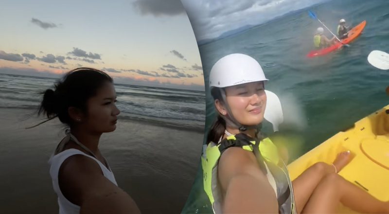 Подруги заметили в воде нечто жуткое: существо двигалось прямо под ними