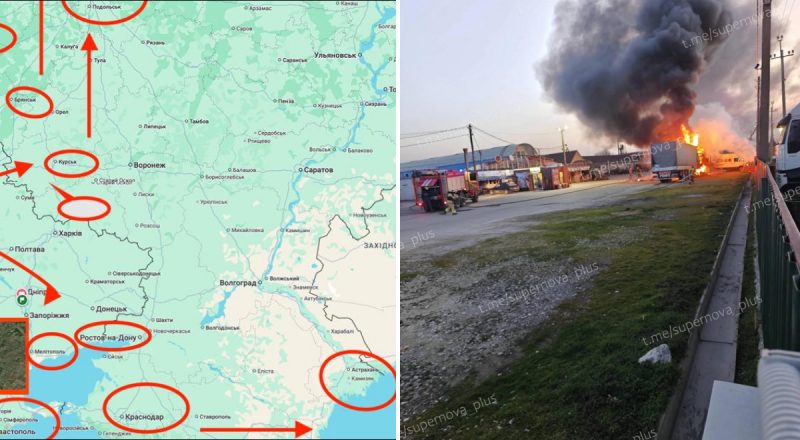 От Кубани до Ленобласти: РФ массированно атаковали дроны, горит НПЗ