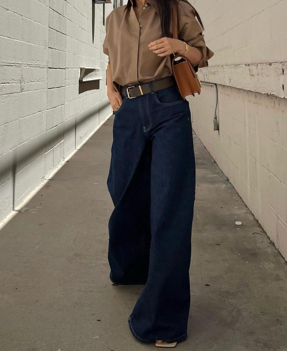 Темно-сині джинси образи Темно-сині джинси образи