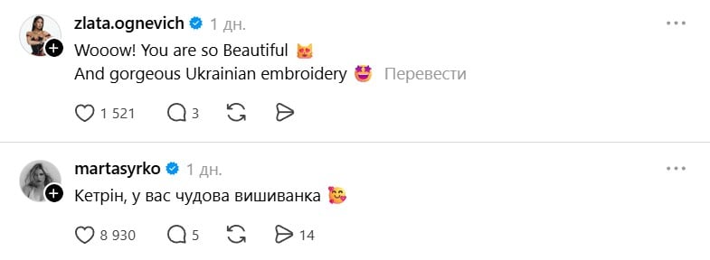 Реакція мережі на вишиванку Кетрін Зета-Джонс