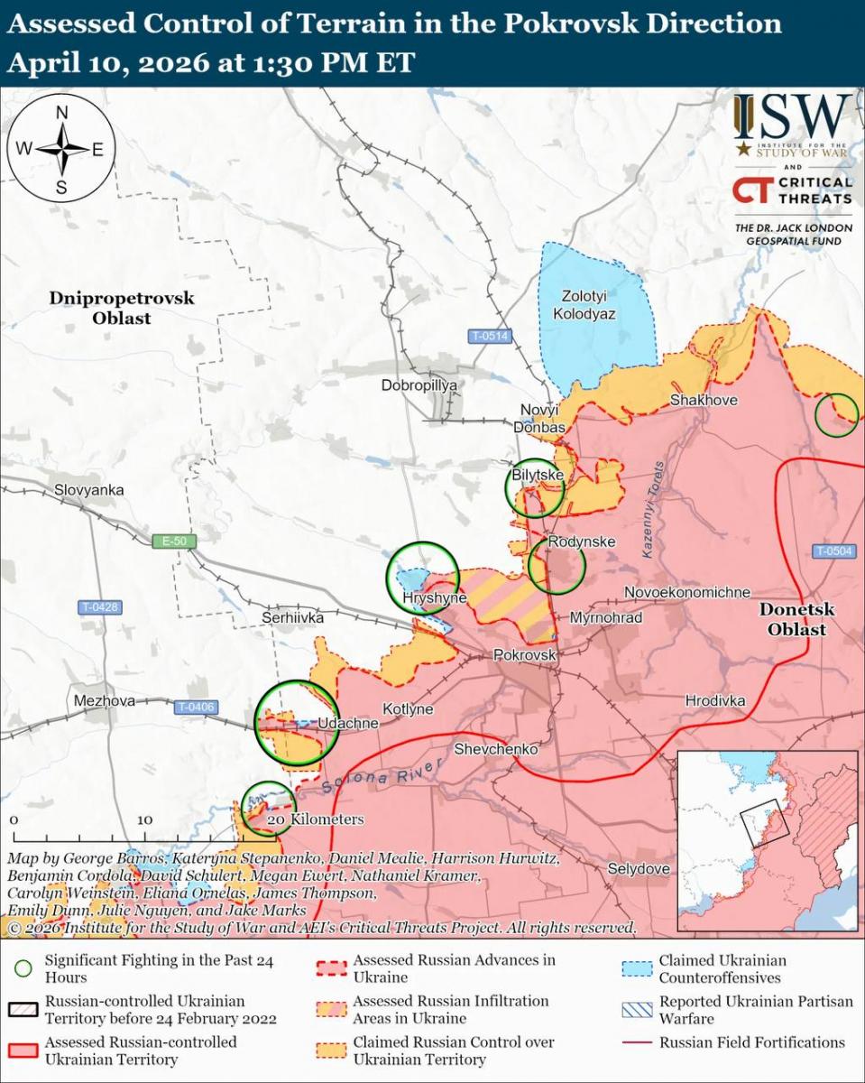 Де змінилася лінія фронту 11 квітня Де змінилася лінія фронту 11 квітня