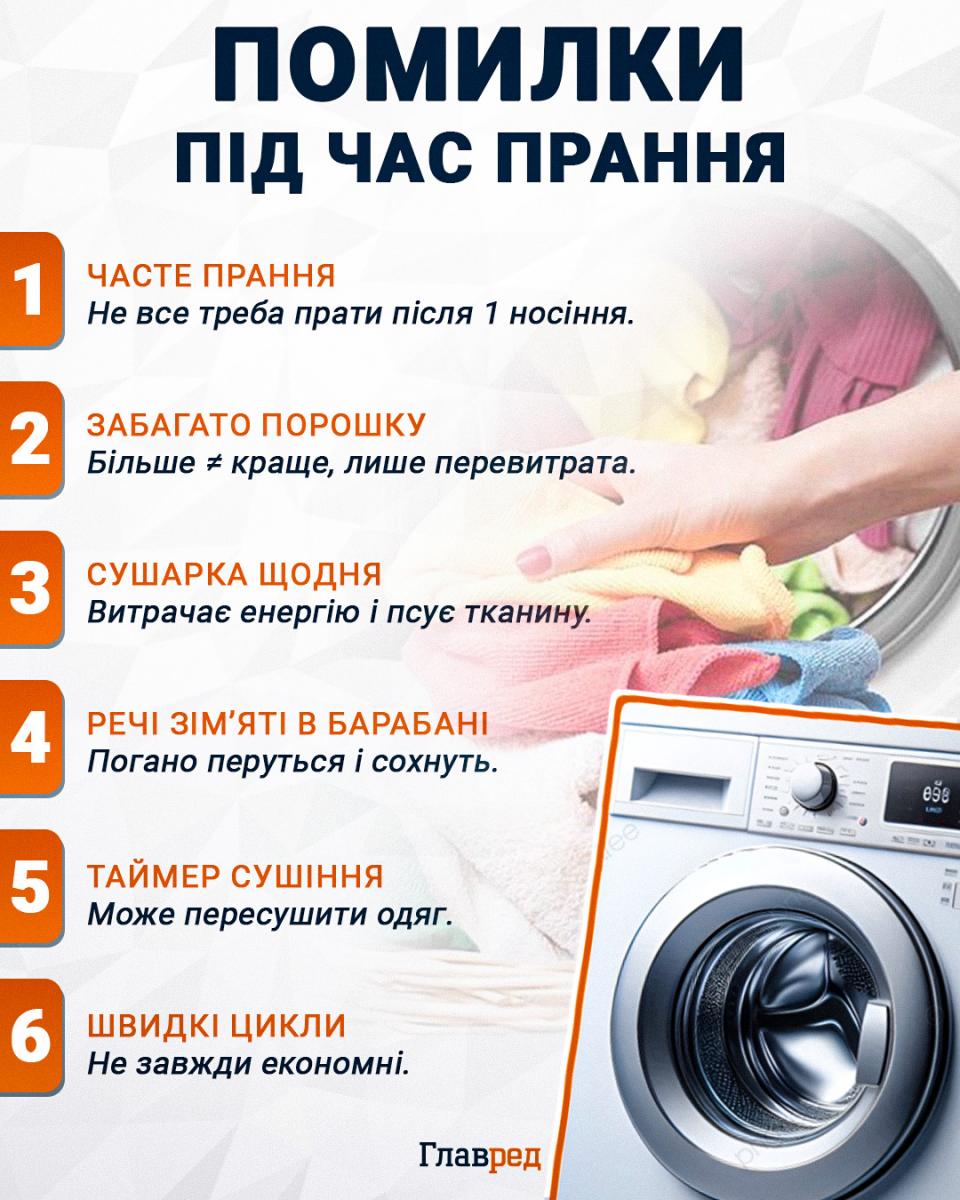 Помилки під час прання Помилки під час прання