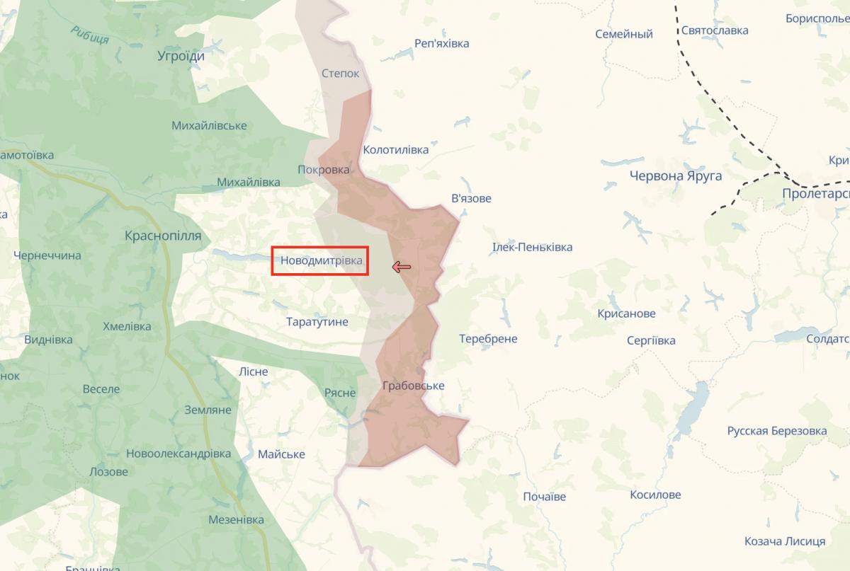 Новодмитровка на карте