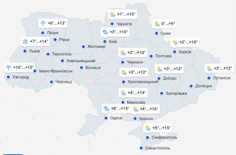 Погода в Україні 20 квітня