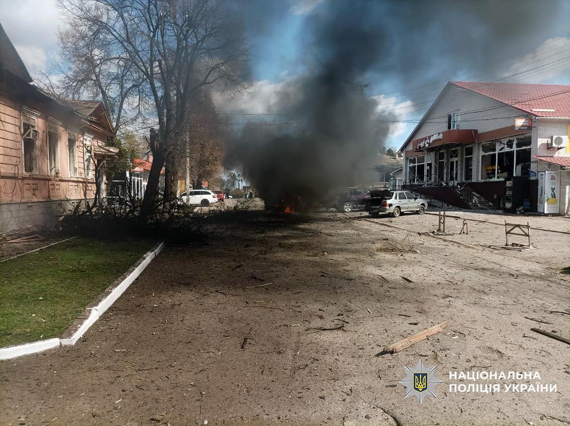 Наслідки удару  по райвідділку поліції у Прилуках