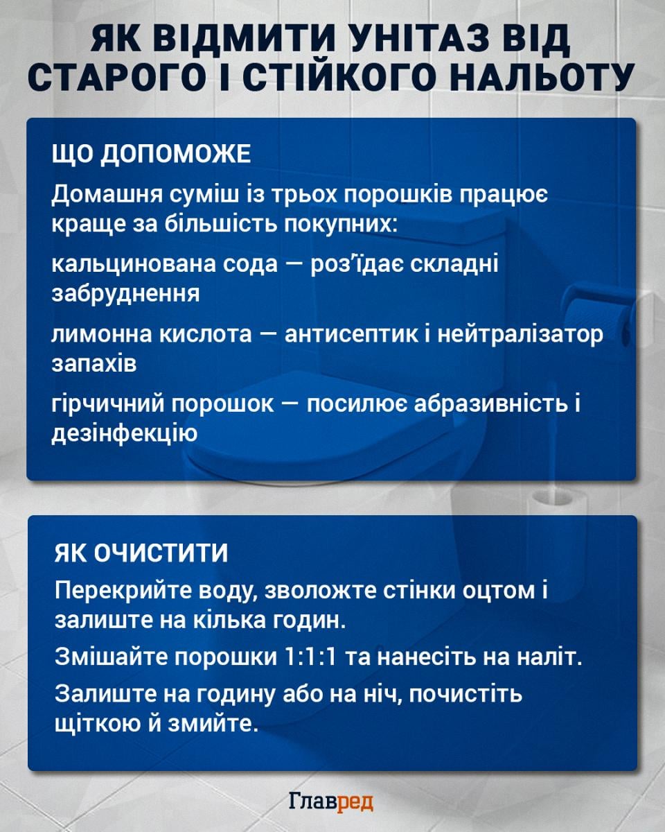 Як відмити унітаз від старого і стійкого нальоту