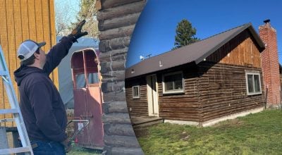 Замість очікуваної каркасної конструкції подружжя побачило колоди