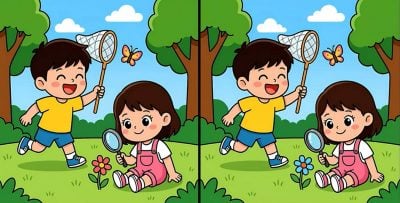 Тест на IQ: потрібно знайти 3 відмінності на зображенні з дітьми в парку за 45 с