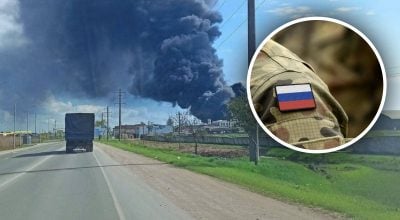 удар по нефтебазе, солдат рф