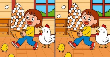 Тест на IQ: потрібно знайти 3 відмінності на зображенні дівчинки з кошиком за 45 с