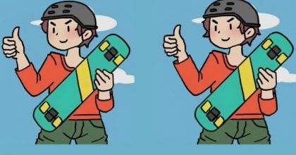 Тест на IQ: потрібно знайти 3 відмінності на зображенні хлопця на скейтборді за 27 с