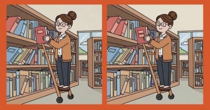 Тест на IQ: потрібно знайти 3 відмінності на зображенні з бібліотекарем за 43 с