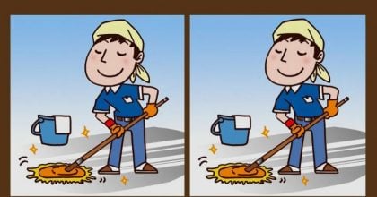 Тест на IQ: нужно найти 3 отличия на картинке уборщика за 37 с