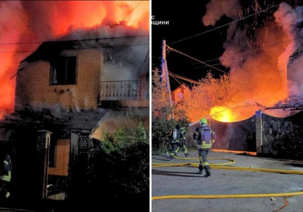 РФ ударила дронами по Киевщине: горит жилой дом, есть пострадавший