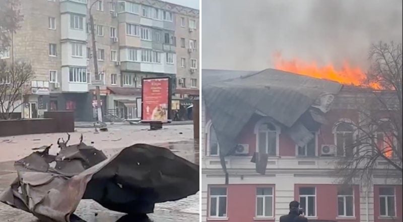 Дроны РФ атаковали два города на Черниговщине, горит горсовет и налоговая: детали