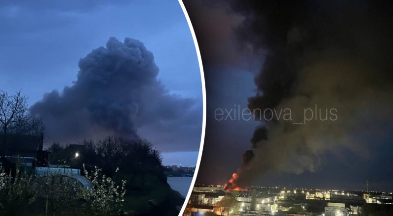 Ракеты ударили по Таганрогу: вспыхнул пожар, в небе - столб черного дыма