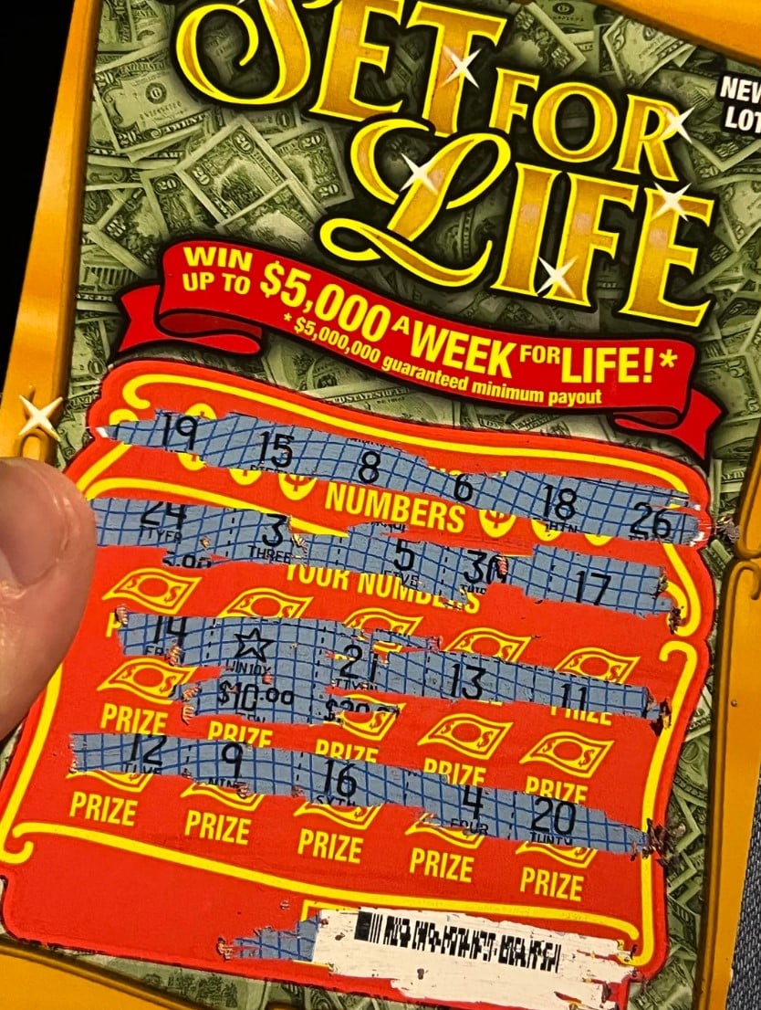 Один із лотерейних квитків Set for Life