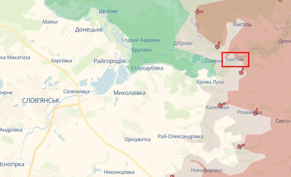 Ворог просунувся поблизу Закітного