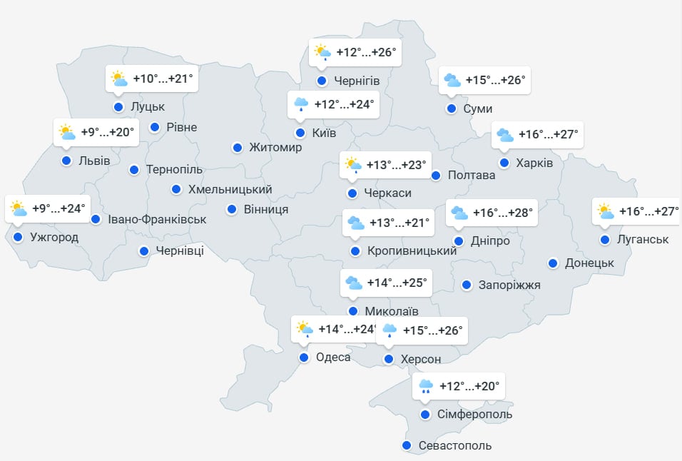 Погода в Україні 20 травня