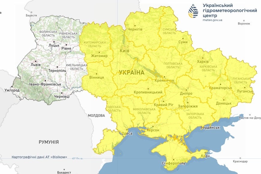В Украине объявлено штормовое предупреждение В Украине объявлено штормовое предупреждение
