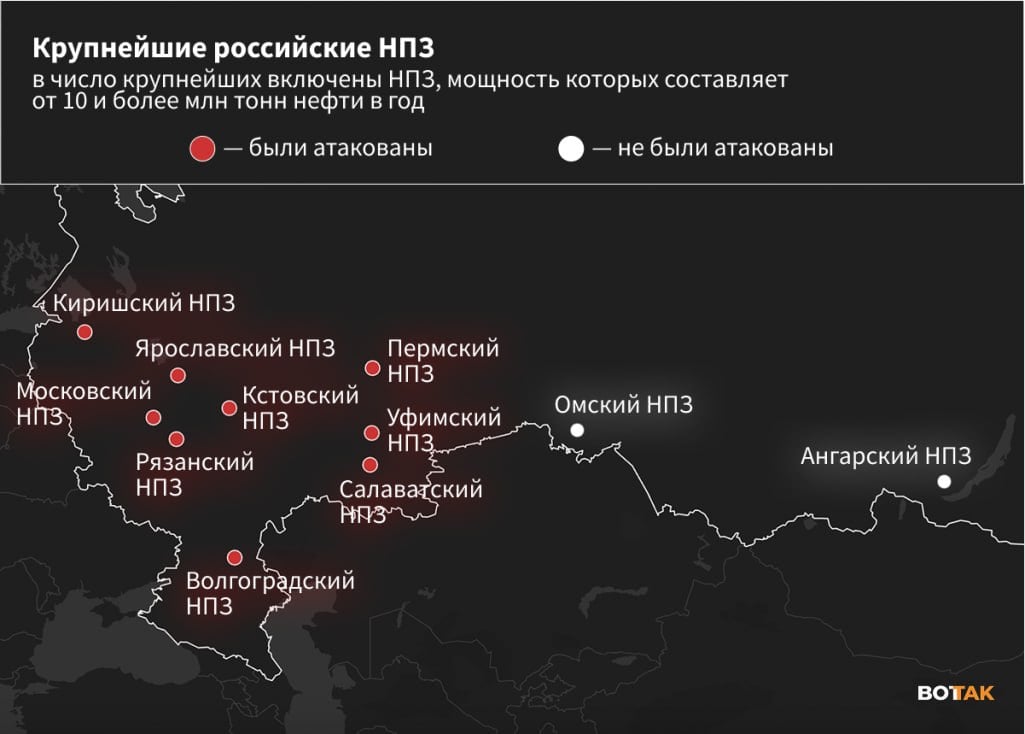 В европейской части России не осталось неатакованных НПЗ В европейской части России не осталось неатакованных НПЗ