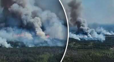 Не могут потушить: на Черниговщине из-за агрессии РФ начался масштабный пожар