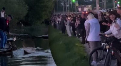 'Пол города собралось, машины вставали': рыбак в Умани поймал настоящего гиганта