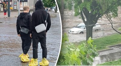 Сильна злива накрила Дніпро: дороги перетворилися на потоки води, деталі