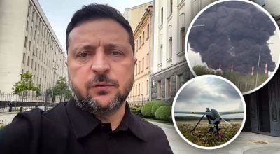 Зеленский, взрыв, дрон