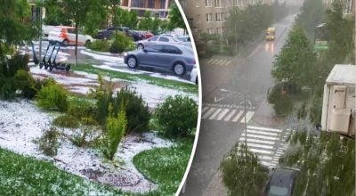 Справжній Армагеддон: Києвом пронісся дощ із градом, все пливе