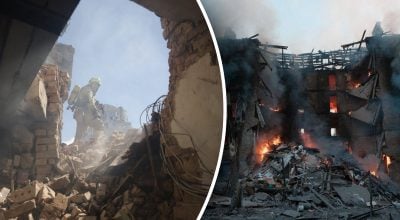 Все в диму, є постраждалі: кадри з першими хвилинами після атаки на Київ