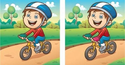 Тест на IQ: потрібно знайти 4 відмінності на картинці хлопчика на велосипеді за 12 с