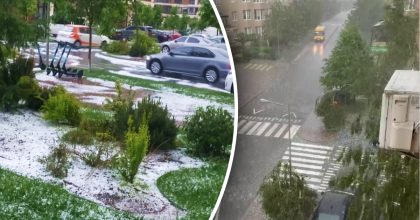 Справжній Армагеддон: Києвом пронісся дощ із градом, все пливе