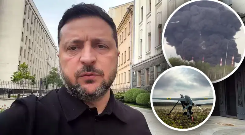 Зеленский, взрыв, дрон