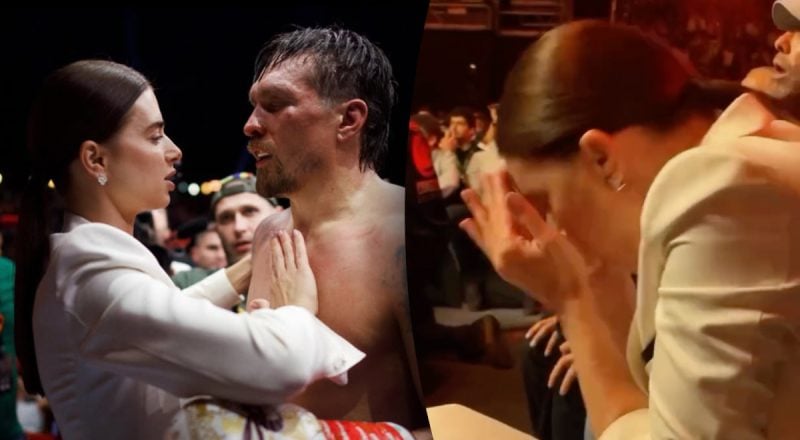 "Саня, не играй": роскошная жена Усика эмоционально поддержала боксера во время боя
