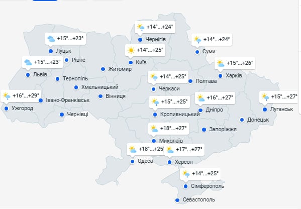 погода в украине 10 июня