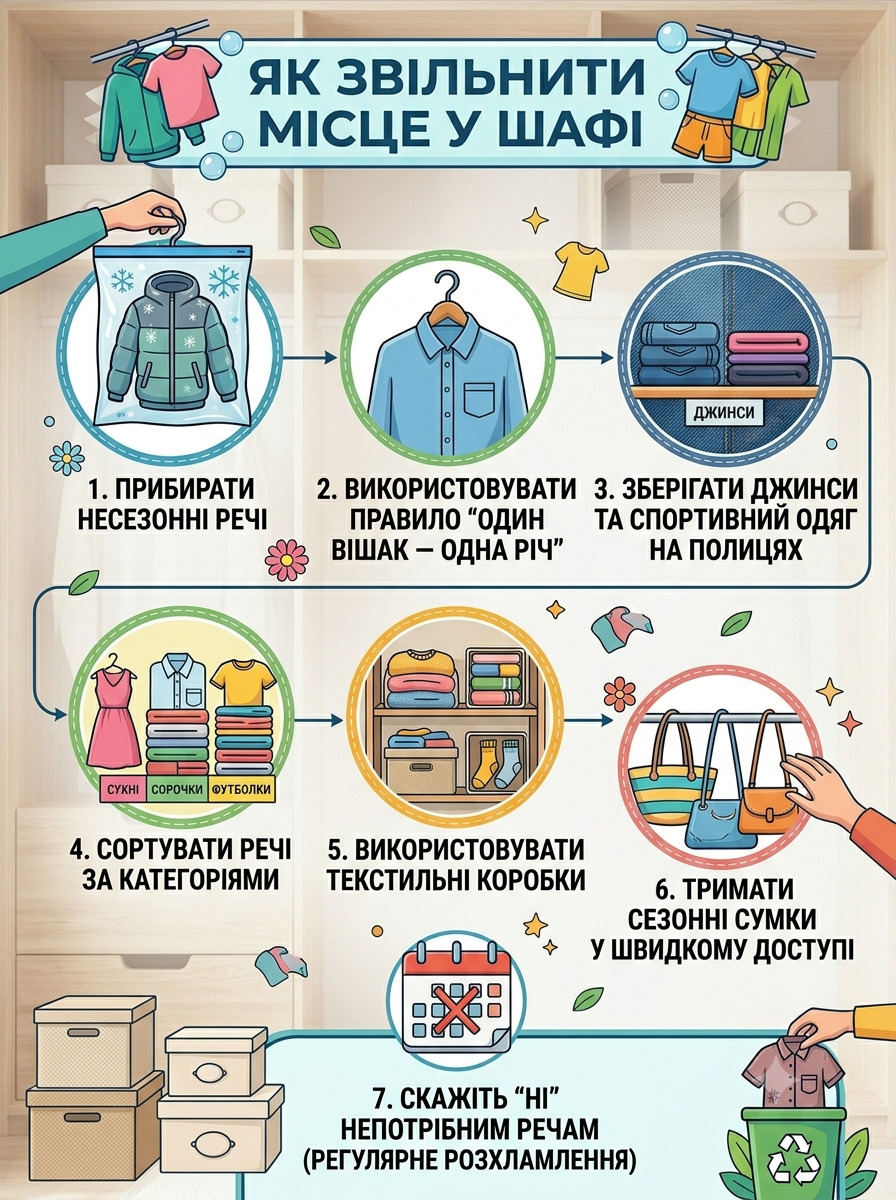 Як звільнити місце у шафі