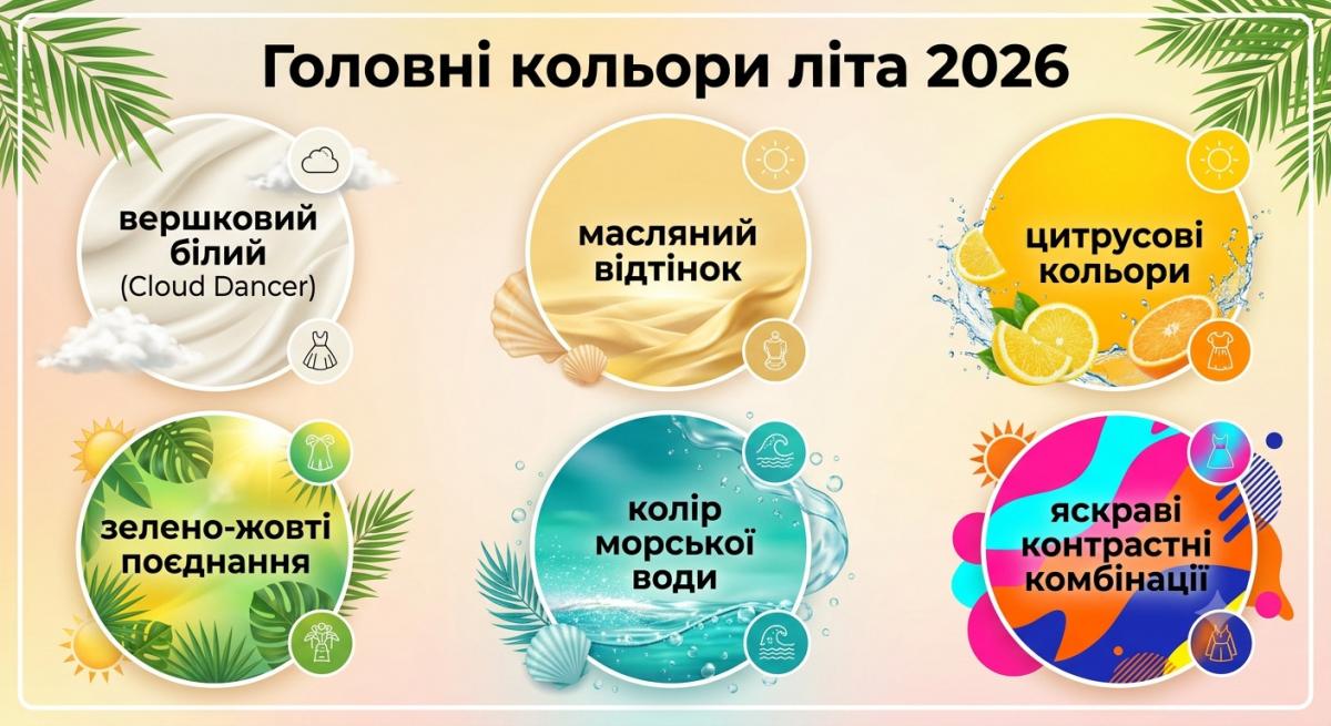 Головні кольори літа 2026 Головні кольори літа 2026