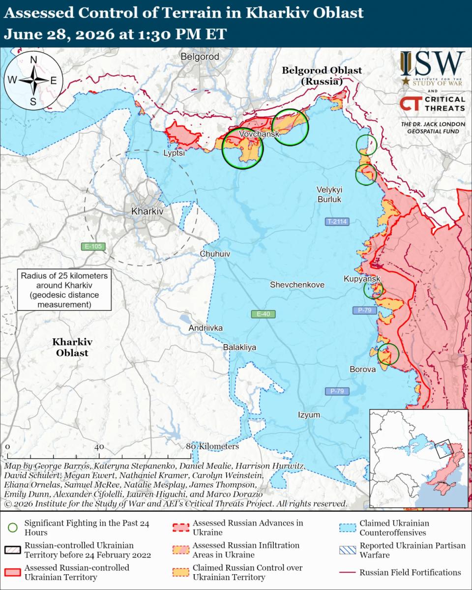 Куп'янськ на карті ISW