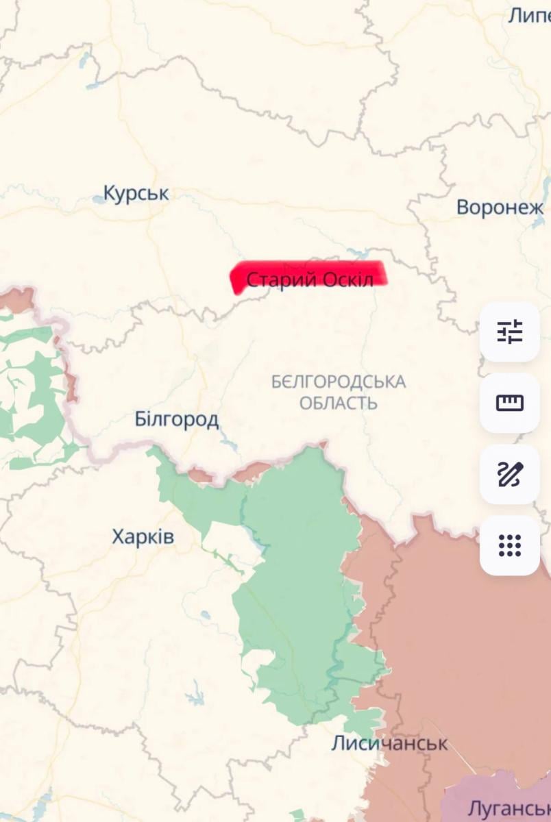 Старий Оскол на карті 