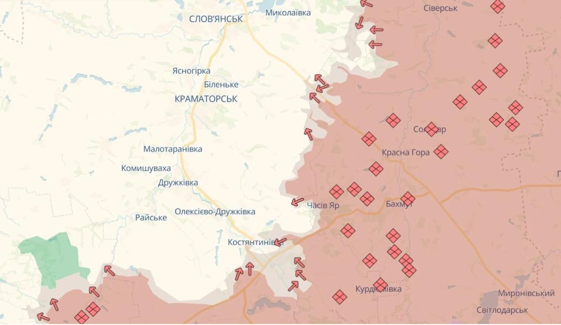 Ворог націлився на Дружківку, але українські воїни тримають оборону / DeepState