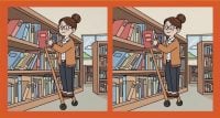 Тест на IQ: нужно найти 3 отличия на картинке библиотекаря с книгами за 43 с