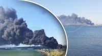 Крим у вогні та без світла після атаки БПЛА: дим видно за десятки кілометрів