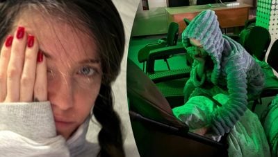 Надя Дорофеева и Леся Никитюк после российской атаки на Киев Надя Дорофеева и Леся Никитюк после российской атаки на Киев