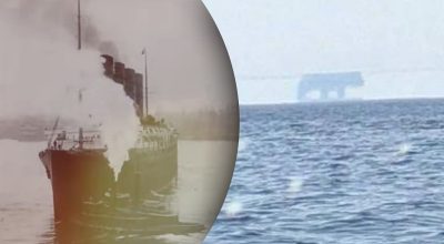На горизонті було видно два масивні силуети