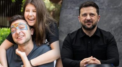 Владимир Зеленский с дочерью Александрой Владимир Зеленский с дочерью Александрой