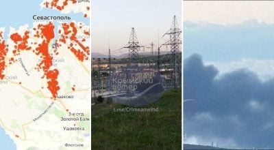 Крим — у диму, всю ніч лунали вибухи, у Севастополі — блекаут: деталі атаки