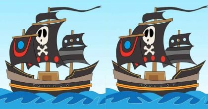 Тест на IQ: потрібно знайти 3 відмінності на картинках піратського корабля за 10 с